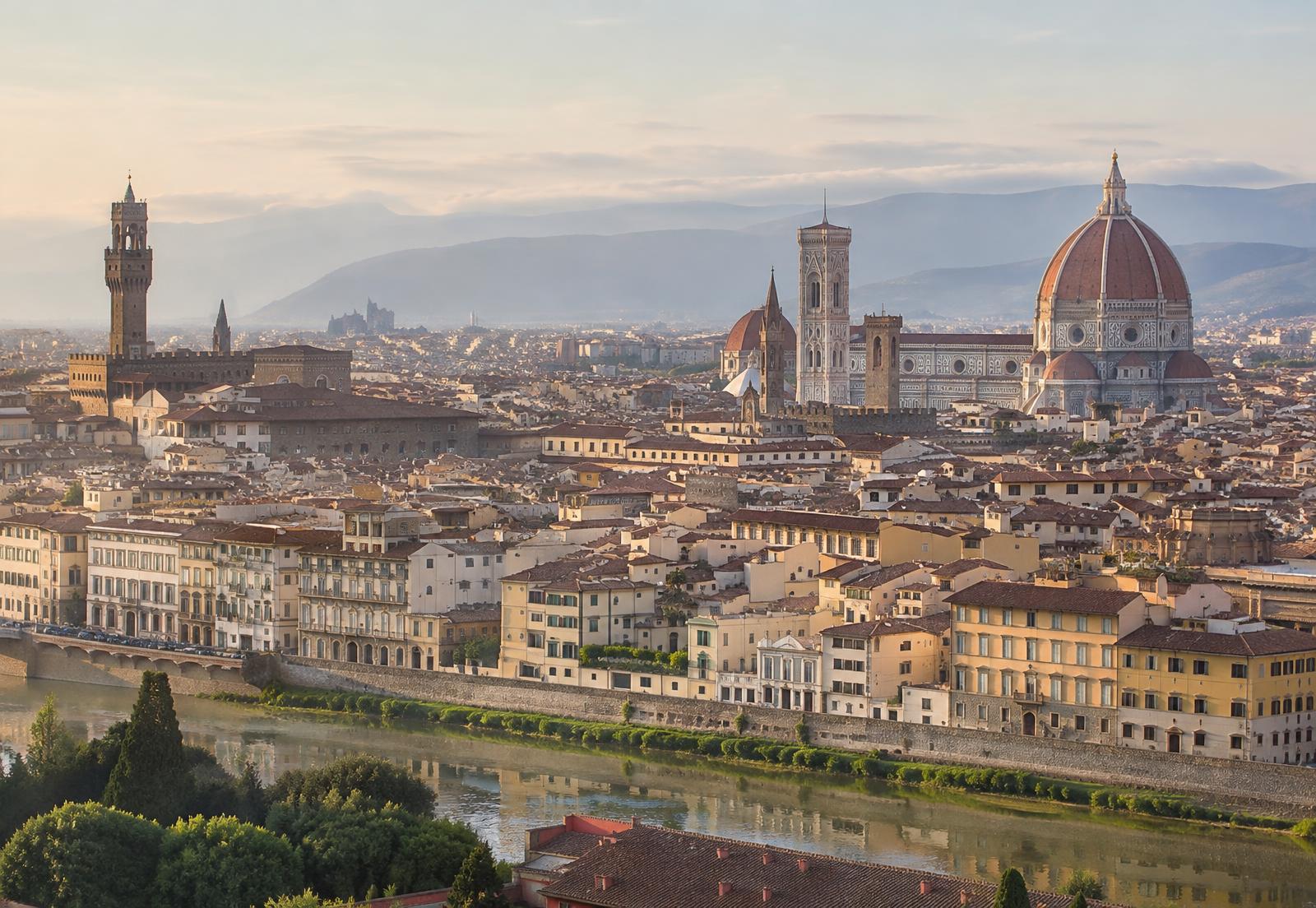 Florence skyline with the Duomo and the Arno river
